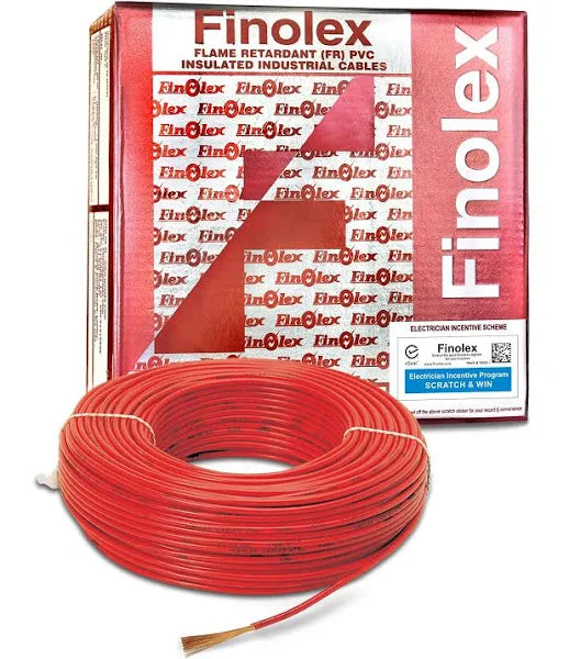 Finolex 2.5 Sqmm Single Core (FR) Pvc Ins. Copper Flexible Cable Red - (100 Meters)