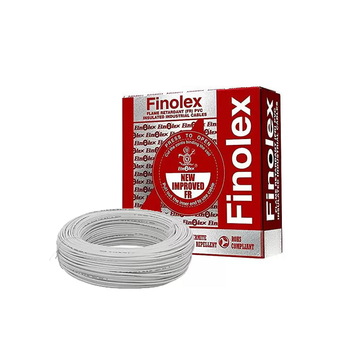 Finolex 2.5 SQMM SINGLE CORE (FR) PVC INS. COPPER FLEXIBLE CBL WHITE - (100 Meters)