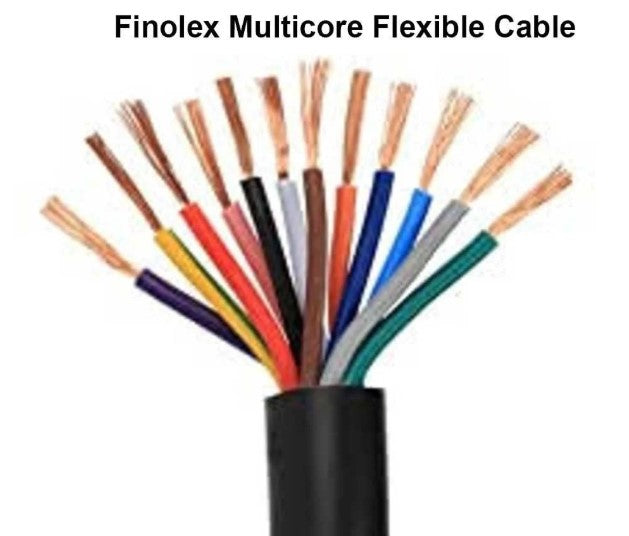 Finolex 1 SQMM X 10 CORE (FR) PVC INS. & SHEATHED COPPER FLEXIBLE CABLE BLACK - (100 Meters)