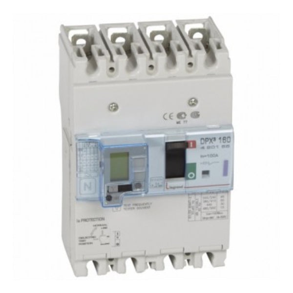 Legrand 420155 100A 4P DPX160 ICU 50kA MCCB WITH ELECTRONIC EARTH LEAKAGE MOD.