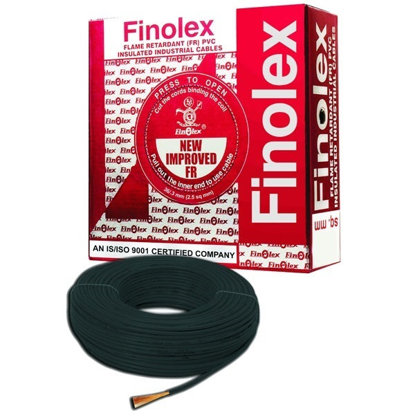 Finolex 84/.3MM 6 SQMM 1 CORE BLACK (180)COPPER FLEXIBLE INS. FR CABLE