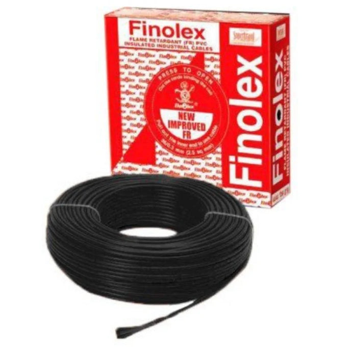 Finolex 1.5 SQMM SINGLE CORE (FR) PVC INS. COPPER FLEXIBLE CABLE BLACK - (100 Meters)