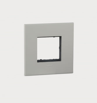 Legrand 575711 2 MODULE PEARL ALUMINIUM COVER WITH FRAME ARTEOR PLATE