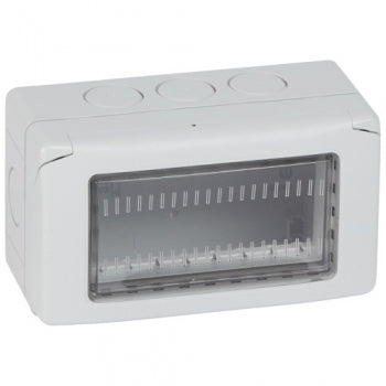 Legrand 680614 GREY PLEXO BOX & ADOPTER WITH PVC MEMBRANE; 4 MODULE IP 55.