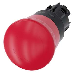 Siemens 3SU10001HB200AA0 EMERGENCY STOP mushroom pushbutton 22 mm round plastic red 40 mm positive lat