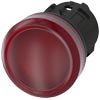 Siemens 3SU10016AA200AA0 NDICATOR LIGHT 22MM ROUND PLASTIC RED SMOOTH LEN