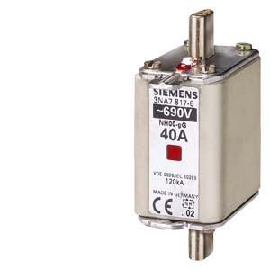 Siemens 3NA78176RC 40A SIZE 00 690V AC S.C. BREAKING CAPACITY 120Ka (sym.) HRC DIN FUSE
