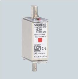 Siemens 3NA78220RC 63A SIZE 000 500V AC HRC FUSE DIN SC. CAPACITY 120kA
