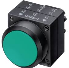Siemens NORMAL OPAQUE PUSH BUTTON GREEN WITH 1NO CONTACT BLOCK START 3SB58018AA3