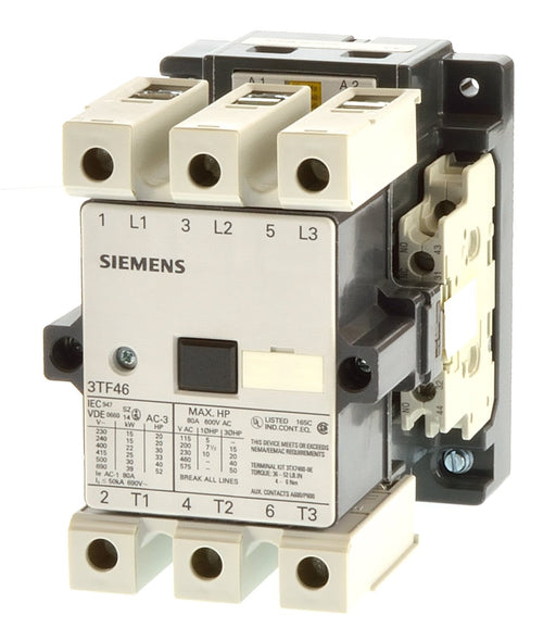 Siemens Sicop 45A 110V 2NO 2NC Triple Pole Contactor, 3TF46020AF0ZA01