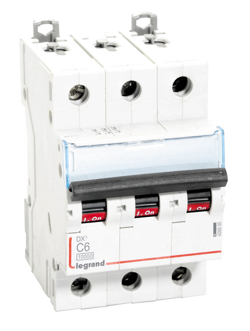 Legrand 408650 6A TRIPLE POLE 10kA C CURVE 415V DX3 MCB