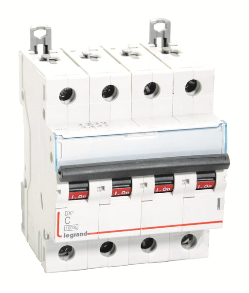 Legrand 408703 80A FOUR POLE 10kA 400V AC 6 MODULE DX3 MCB