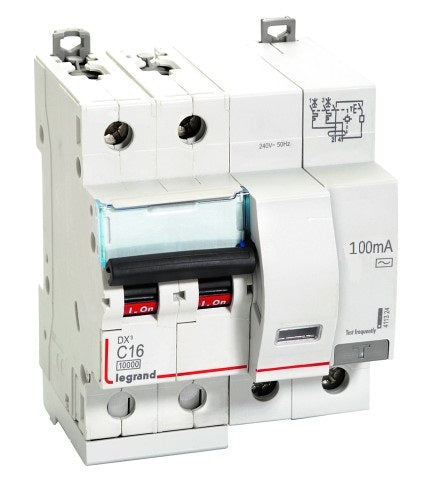 Legrand 411331 16A DP 100mA 10KA C~ AC:240415V DX3 RCBOs