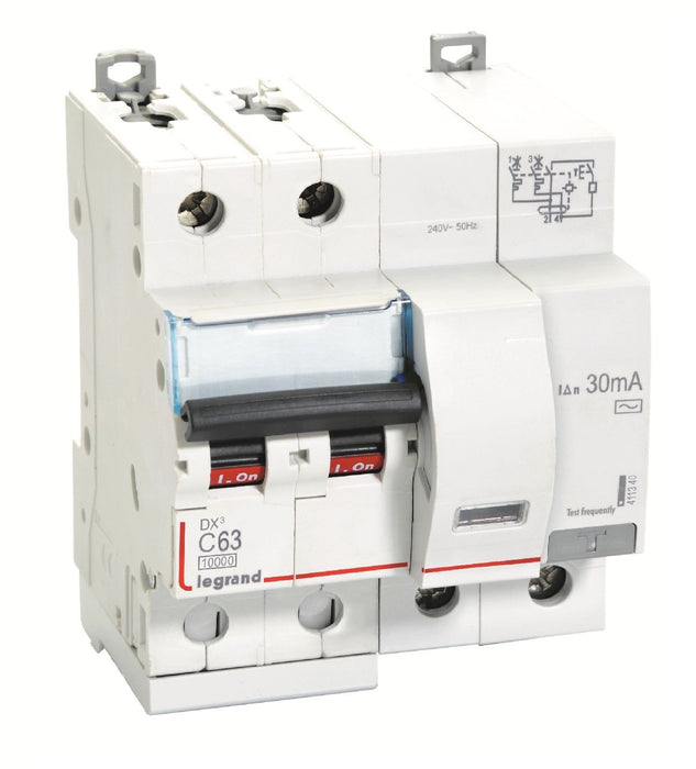 Legrand 411340 63A DP 300mA 10KA C~ AC:240415V DX3 RCBOs