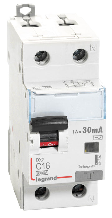 Legrand 411392 16A DP 30mA 6kA AC:240V AC TYPE DX3 RCBOs