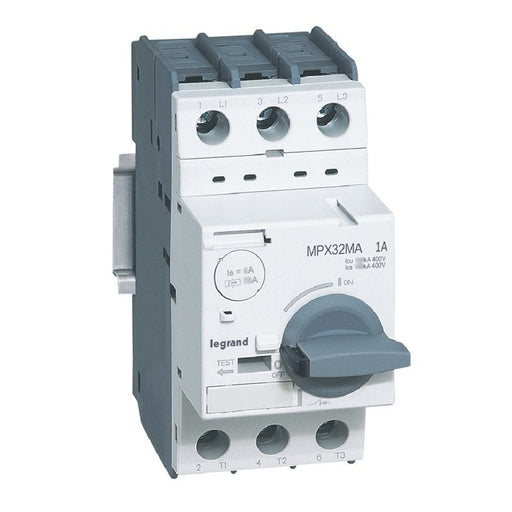 Legrand 417344 0.180.25 RATED 3PH MOTOR 13A MAGNETIC RELEASE OPERATING CURRENT 32mA 3P 415V 1MPX3 MPCB