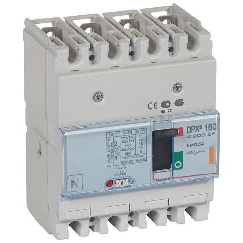 Legrand 420051 25A 4P DPX160 ICU 25kA THERMAL MAGNETIC MCCB