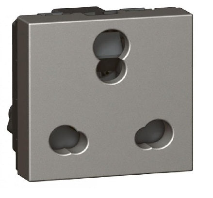 Legrand 573671 616A 3 PIN 2MODULE INDIAN ARTEOR MAGNESIUM SOCKET SHUTTERED (Pack Of 10 Qty)