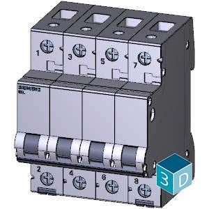 Siemens 5SL74408RC 40A 4P 15kA 240415V AC 50?60Hz WITH D CURVE BETAGARD MINIATURE CKT BREAKER