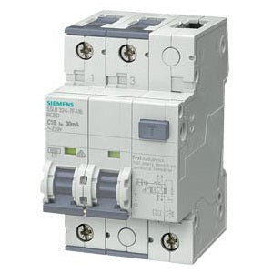 Siemens 5SU13241RC40 40A 2P 30mA 10KA 4MBETAGARD RCBO C 240VAC 50 60HZ.