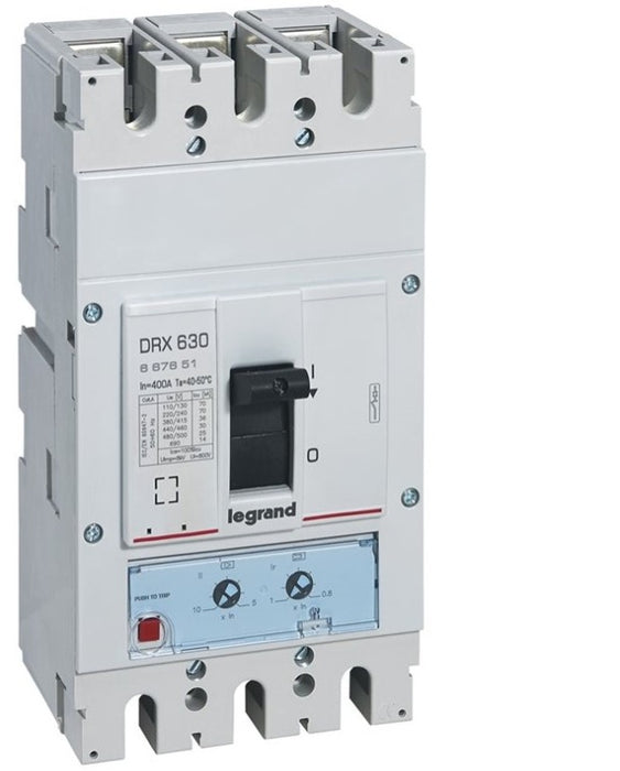 Legrand 667651 DRX 630 400A 36KA 3P DRX MCCB with Thermal Magnetic Protection Unit