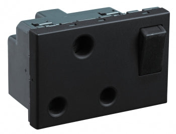 Legrand 673142 16A 3 PIN MYRIUS SWITCHED SOCKET 3 MODULE BLACK MECHANISM