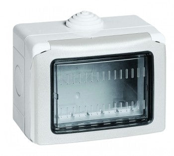 Legrand 680613 GREY PLEXO BOX & ADAPTOR WITH PVC MEMBRANE 3 MODULE IP 55