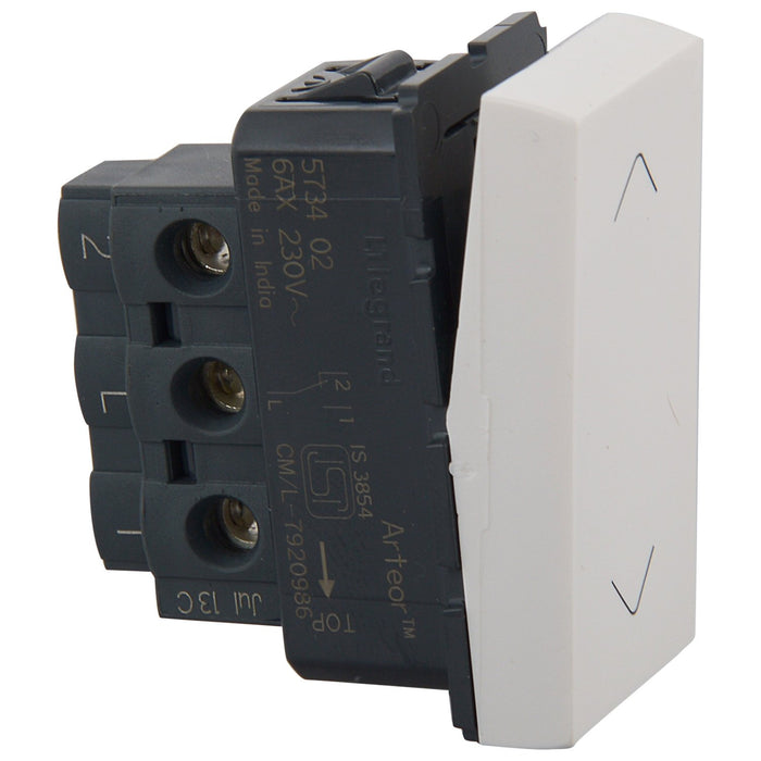 Legrand 573402(S) 6A SP 2WAY 1MODUL 250V AC ARTEOR SWITCH(573402)