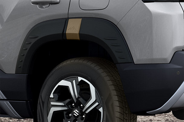 Maruti Suzuki Wheel Arch Kit - Black + Brown | New Brezza (All Variants) - 990J0M66T07-090