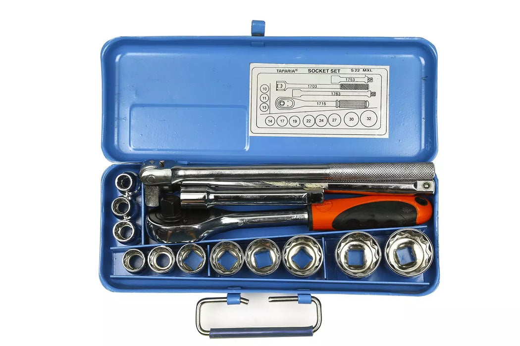 Taparia 15 Pcs. Square Drive Hex Socket Set S-22H X L