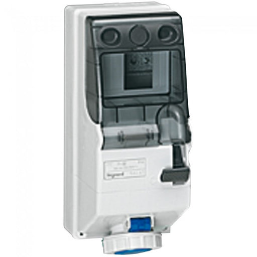 Legrand 056653 32 A 3P E 415 V IP 44 WITH INTERLOCKED SWITCHED SOCKETS AND SURFACE MOUNTING BOX