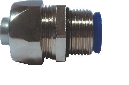 Connectwell Bbfm 03(S) Straight Metallic Conduit Fitting Metric Thread (Nickel Plated Brass) Bbfm03S